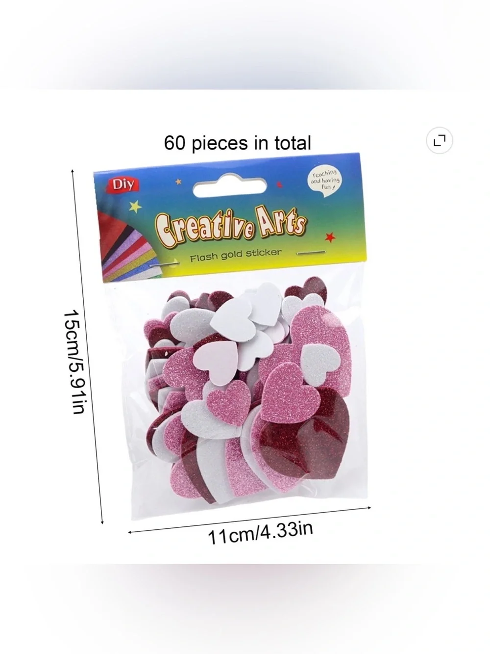 Foam heart Stickers 60